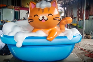 อ่างไฟเบอร์กลาส ขนทอง